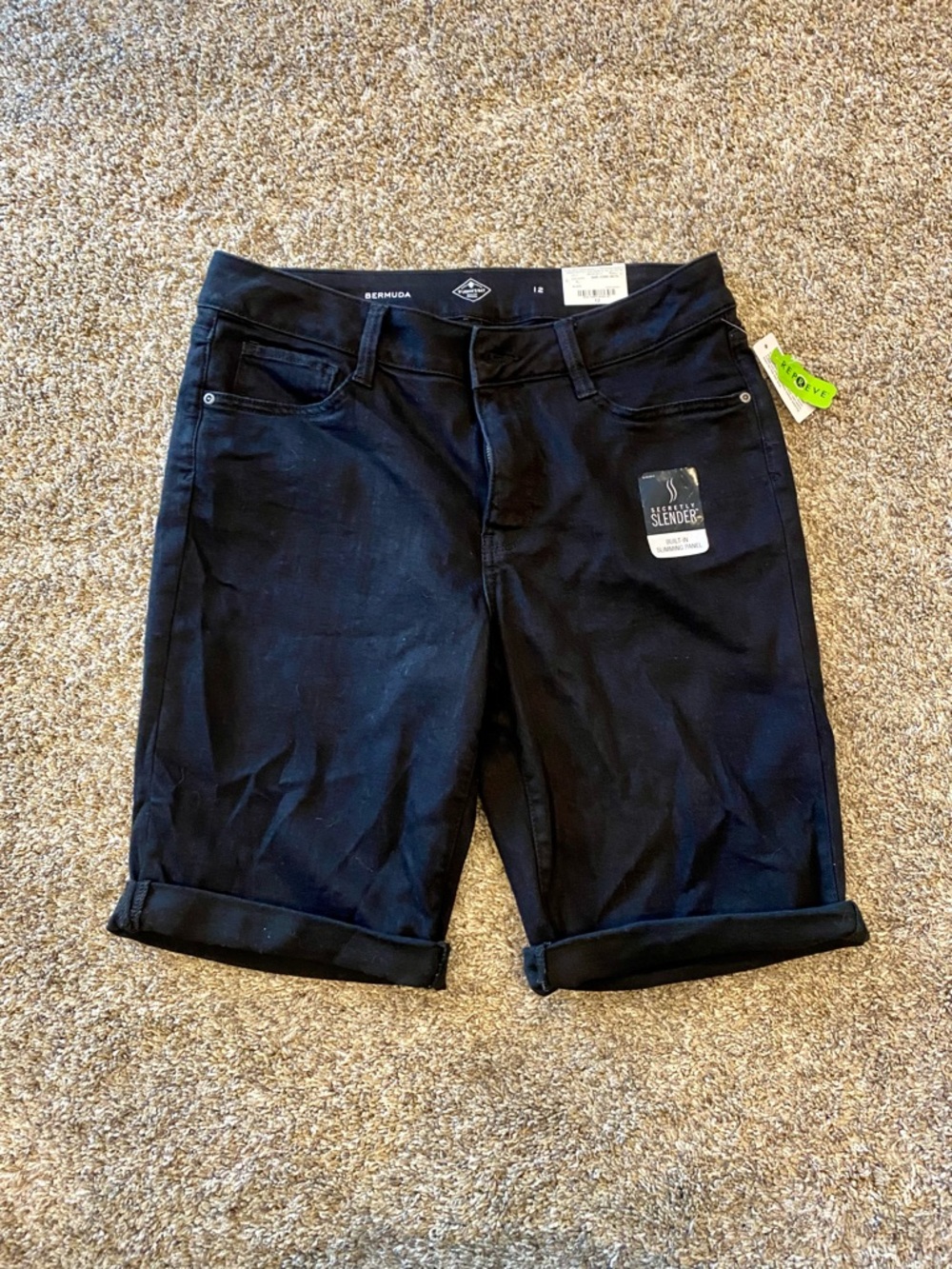 St. John's Bay Black Bermuda Stretch Shorts